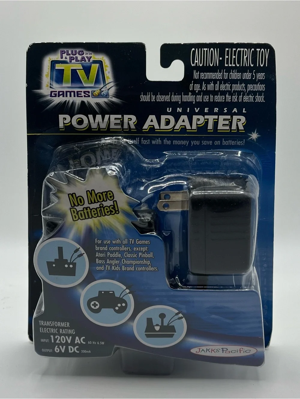Jakks Pacific Plug It In & Play TV Game Universal Power Adapter 6V DC 120 AC NIB